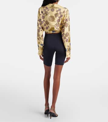 Logo embroidered biker shorts | Versace