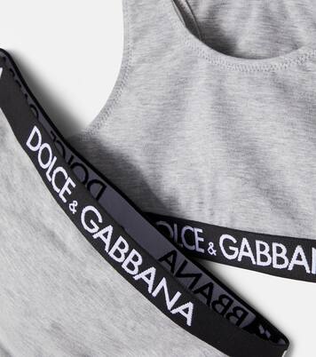 Cotton-blend jersey top and briefs set | Dolce&Gabbana Kids