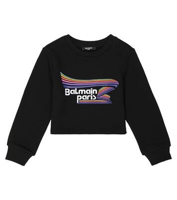 Sweat-shirt en coton à logo | Balmain Kids
