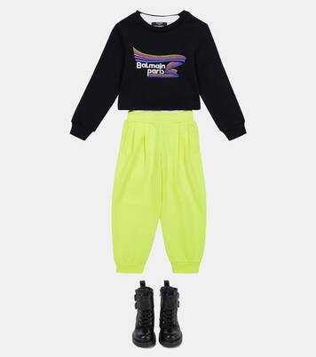 Sweat-shirt en coton à logo | Balmain Kids