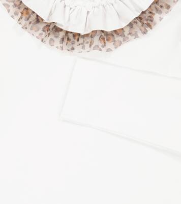 Ruffle-trimmed cotton jersey top | Monnalisa