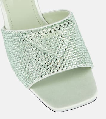 Crystal-embellished satin mules | Prada