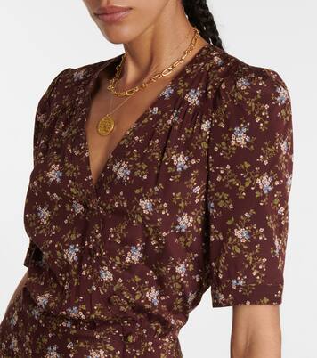 Robe midi Mika en soie mélangée à fleurs | Veronica Beard