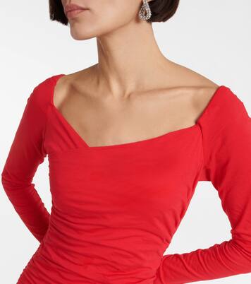 Robe midi Gauzy Whisper en coton mélangé | Velvet