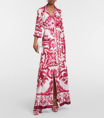 Bedrucktes Hemdblusenkleid aus Seiden-Twill | Dolce&Gabbana