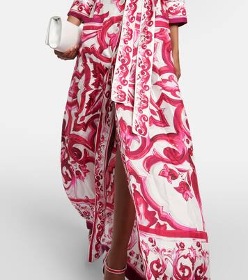 Bedrucktes Hemdblusenkleid aus Seiden-Twill | Dolce&Gabbana