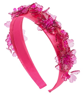Floral embellished satin headband | Monnalisa