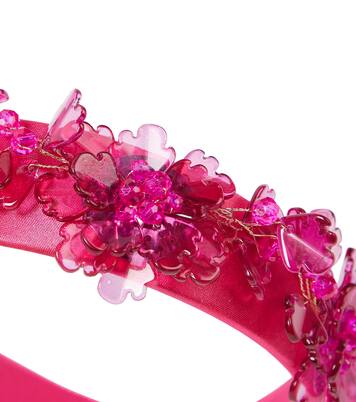 Floral embellished satin headband | Monnalisa