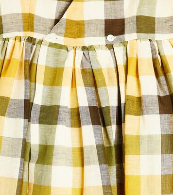 Robe Alise en lin et coton à carreaux | Bonpoint