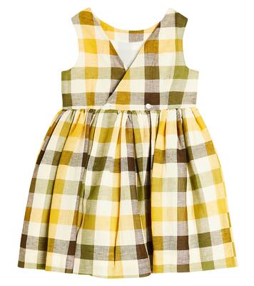 Robe Alise en lin et coton à carreaux | Bonpoint