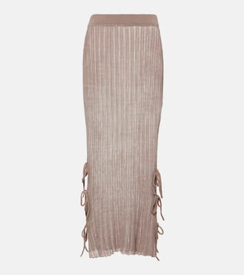 Ribbed-knit semi-sheer midi skirt | Acne Studios