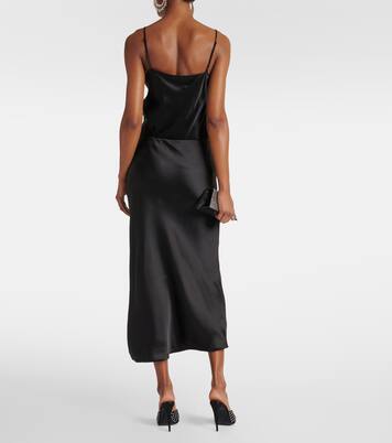 High-rise satin maxi skirt | Norma Kamali