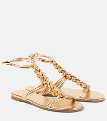 Sandalen Capua aus Metallic-Leder | Gianvito Rossi