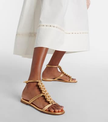 Sandalen Capua aus Metallic-Leder | Gianvito Rossi