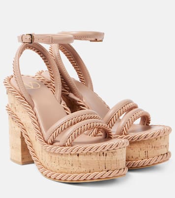 Plateausandalen VLogo Summerblocks mit Leder | Valentino Garavani