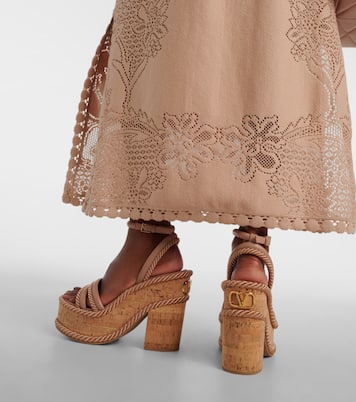 Plateausandalen VLogo Summerblocks mit Leder | Valentino Garavani