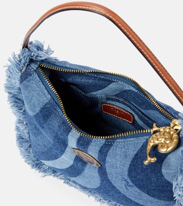 Marmo fringed denim shoulder bag | Pucci