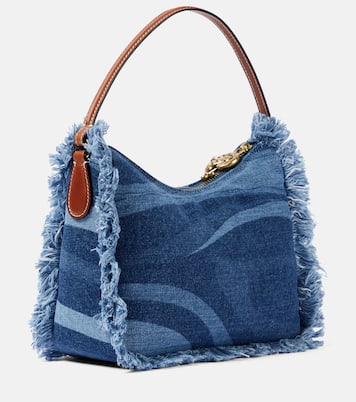 Marmo fringed denim shoulder bag | Pucci
