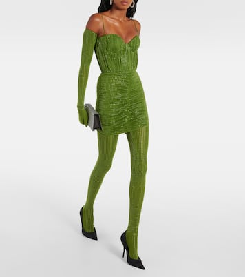 Crystal-embellished jersey tights | Alex Perry