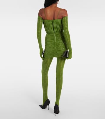 Crystal-embellished jersey tights | Alex Perry