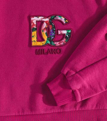DG embroidered cotton jersey sweatshirt | Dolce&Gabbana Kids
