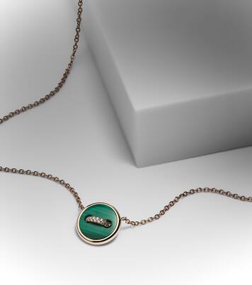 Pom Pom Dot 18kt rose gold pendant necklace with gemstones | Pomellato