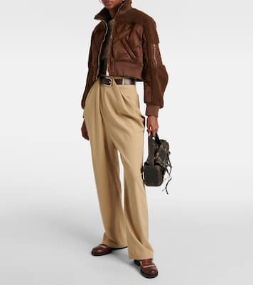 Chaqueta bomber de borrego y nylon | Blancha