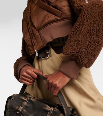 Chaqueta bomber de borrego y nylon | Blancha