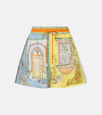 Monte printed high-rise linen shorts | Alémais