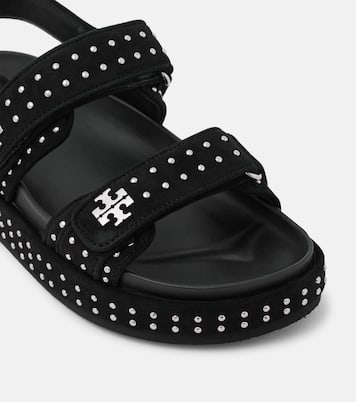 Verzierte Sandalen Kira Stud aus Veloursleder | Tory Burch
