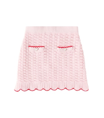 Embellished scalloped cotton-blend skirt | Self-Portrait Kids