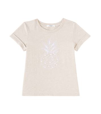 T-shirt brodé en coton | Chloé Kids