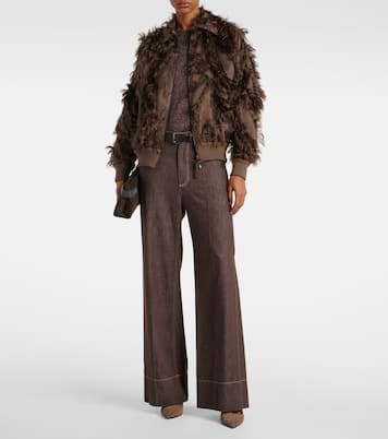 Feather-trimmed jacket | Brunello Cucinelli