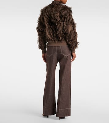 Feather-trimmed jacket | Brunello Cucinelli