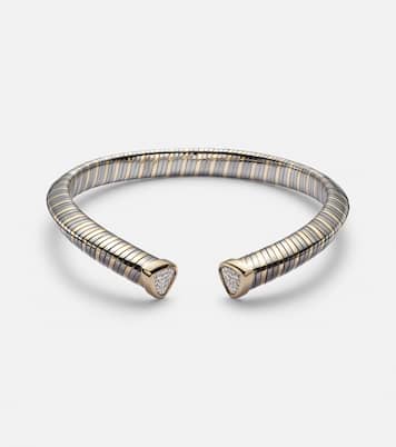 Chocker Trisola aus 18kt Gelbgold und Titan mit Diamanten | Marina B