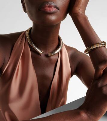 Chocker Trisola aus 18kt Gelbgold und Titan mit Diamanten | Marina B