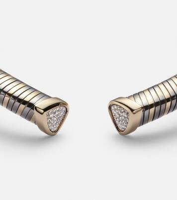 Chocker Trisola aus 18kt Gelbgold und Titan mit Diamanten | Marina B