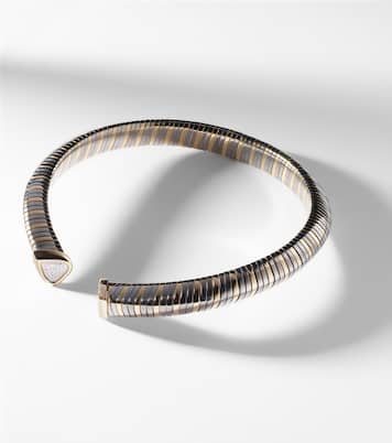 Chocker Trisola aus 18kt Gelbgold und Titan mit Diamanten | Marina B