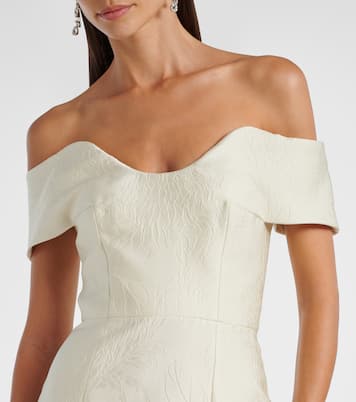 Robe longue Aislinn en cloqué crayon à fleurs | Emilia Wickstead