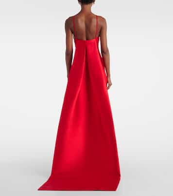 Robe longue Ulla en crêpe et satin  | Solace London