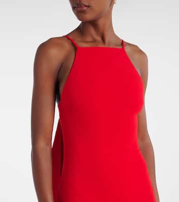 Robe longue Ulla en crêpe et satin  | Solace London