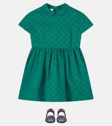Abito in jacquard di cotone GG  | Gucci Kids