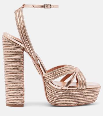 Sundance Sparkle 140 platform sandals | Aquazzura