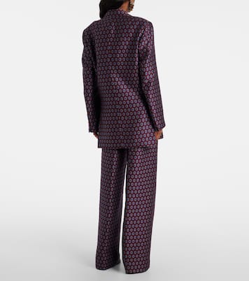 Printed wool, cotton, and linen-blend blazer | Dries Van Noten