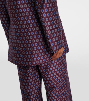 Printed wool, cotton, and linen-blend blazer | Dries Van Noten