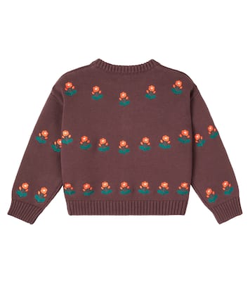 Cardigan Flower aus Baumwolle und Wolle | Tinycottons