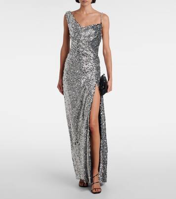 One-Shoulder-Robe mit Pailletten | Area