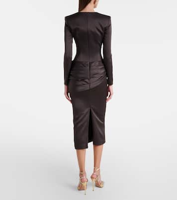 Draped satin crêpe cocktail dress | Alex Perry