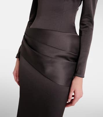 Draped satin crêpe cocktail dress | Alex Perry