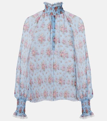 Floral ruffled silk and cotton blouse | Dolce&Gabbana